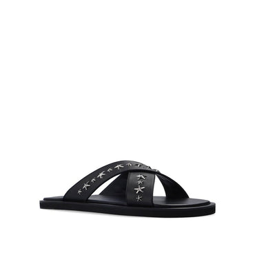 Jimmy Choo Black Calfskin Strap-On Sandals