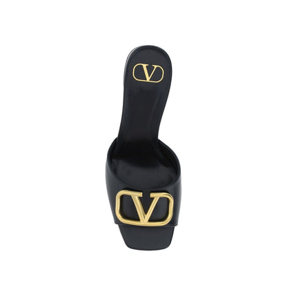 Valentino Garavani Black Calfskin Platform Sandals