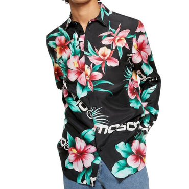 Moschino Couture Black Silk Pattern Shirt