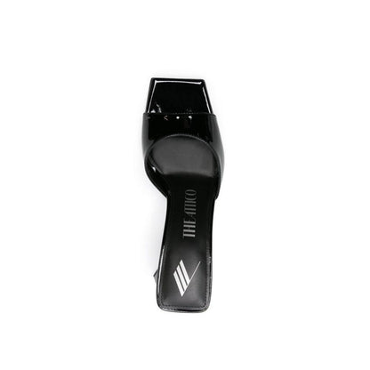 The Attico Black Calfskin Stiletto Heel Sandals