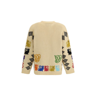 Valentino Multicolor Fleece Wool Cardigan