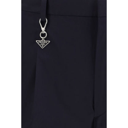 Prada Blue Cotton Casual Pants