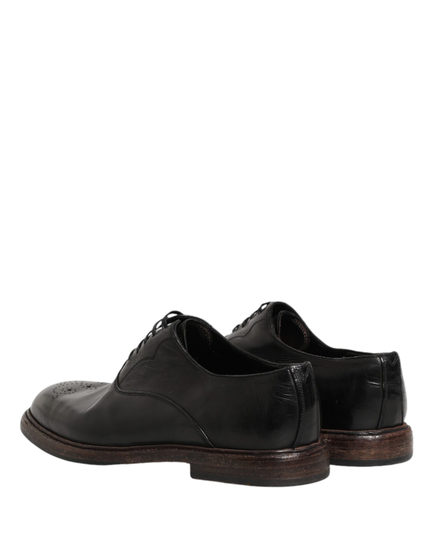 Dolce & Gabbana Black Calfskin Leather Oxford Dress Shoes