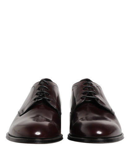 Dolce & Gabbana Black Lace Up Leather Dress Derby Men Shoes
