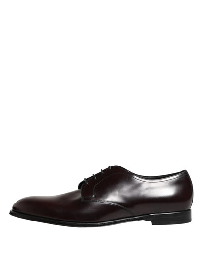 Dolce & Gabbana Black Lace Up Leather Dress Derby Men Shoes