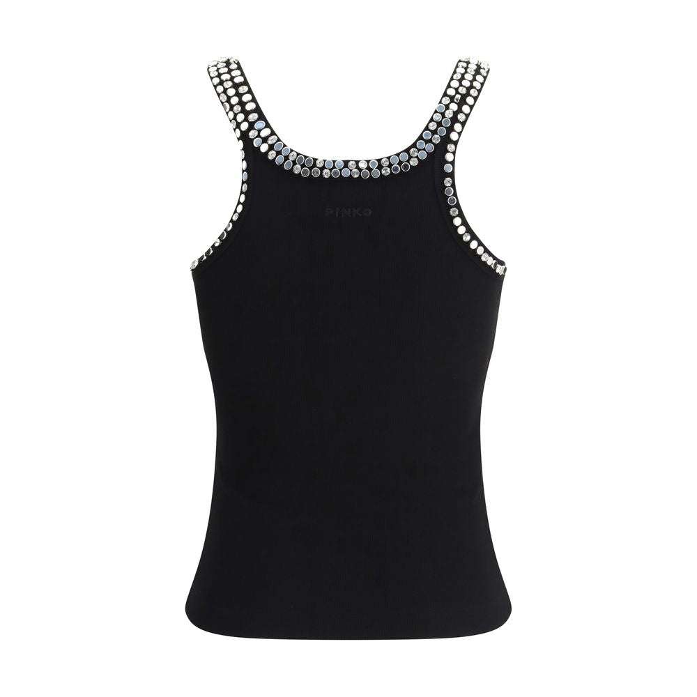 PINKO Black Cotton T-Shirt