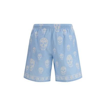 Alexander McQueen Blue Polyamide Bermuda Shorts