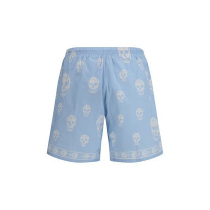 Alexander McQueen Blue Polyamide Bermuda Shorts
