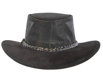 Black Australian Suede Leather Cooler Jacaru Hat
