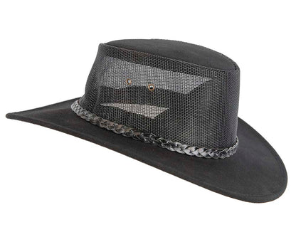 Black Australian Suede Leather Cooler Jacaru Hat