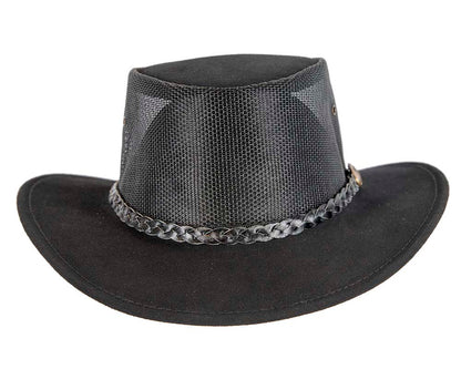 Black Australian Suede Leather Cooler Jacaru Hat