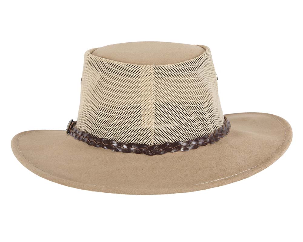 Beige Sand Australian Suede Leather Cooler Jacaru Hat