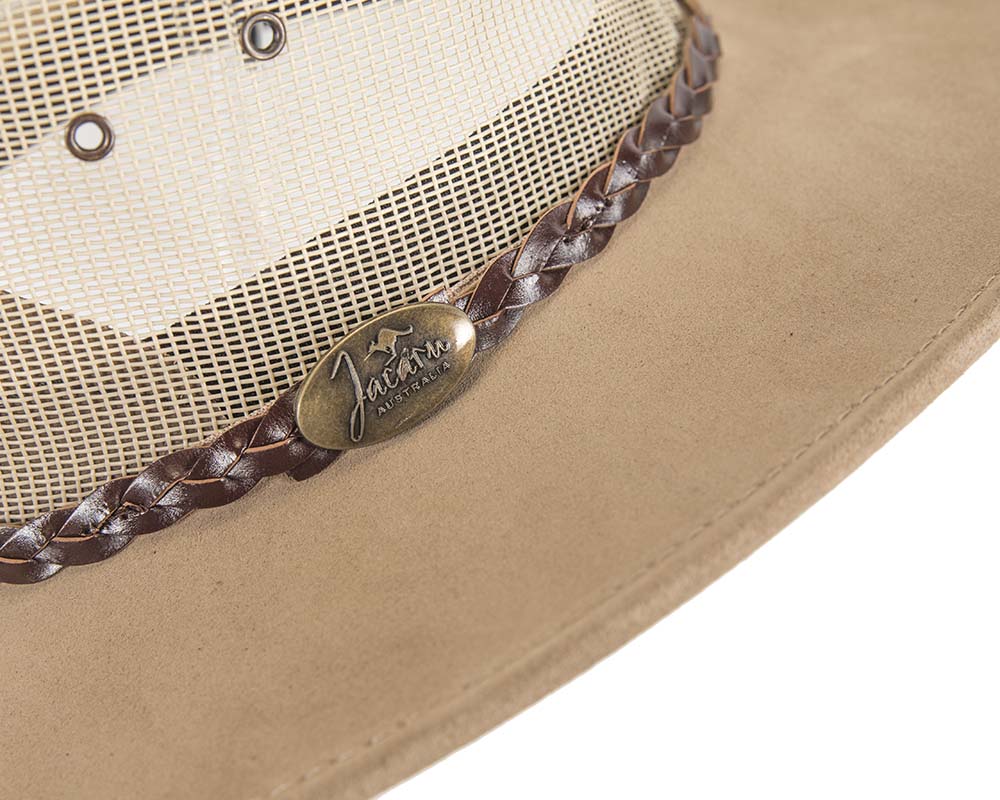 Beige Sand Australian Suede Leather Cooler Jacaru Hat