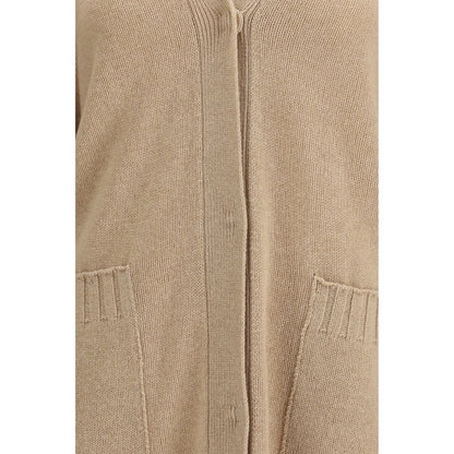 Fabiana Filippi Beige Fleece Wool Cardigan