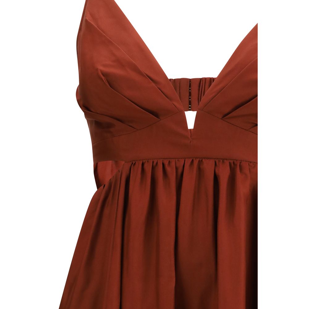 Zimmermann Bordeaux Silk Long Dress
