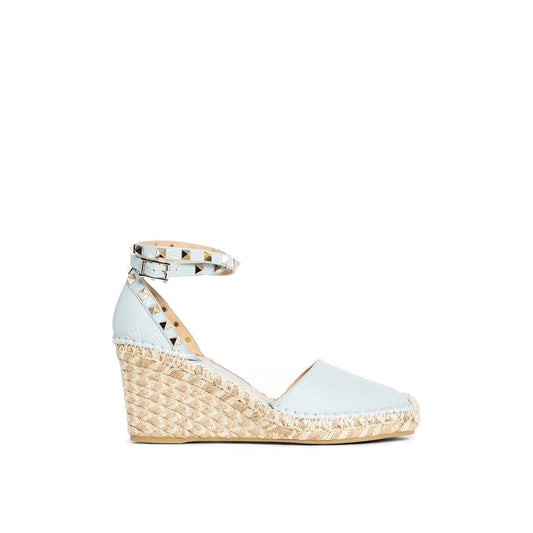 Valentino Garavani Blue Calfskin Espadrilles