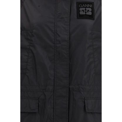 Ganni Black Nylon Coat