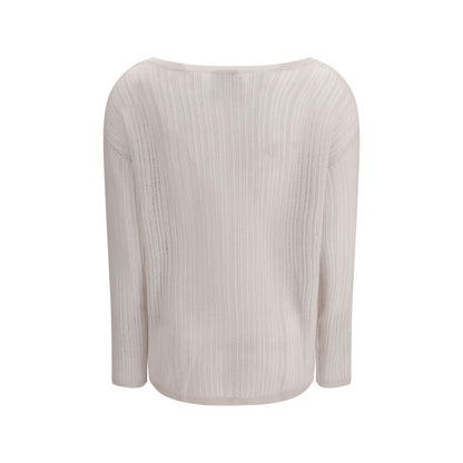 Allude White Cashmere Sweater