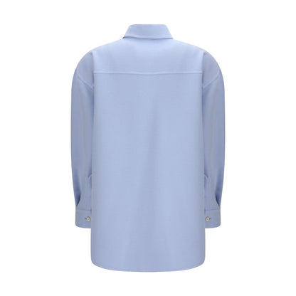 Fabiana Filippi Blue Fleece Wool Shirt