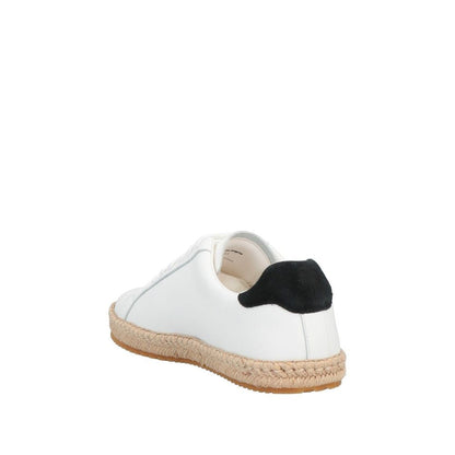Palm Angels White Calfskin Low Top Sneakers
