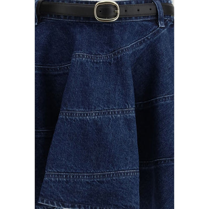 Self-Portrait Blue Cotton Mini Skirt