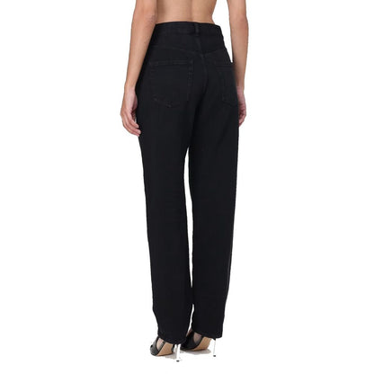 Saint Laurent Black Cotton Straight-Leg Jeans