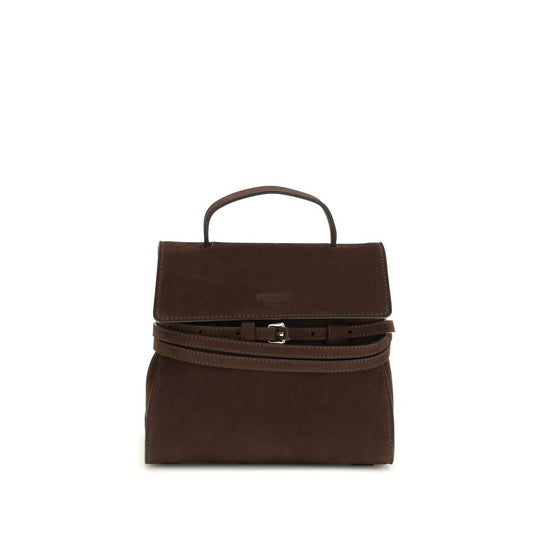Moschino Brown Calf Leather Bos Taurus Handbag