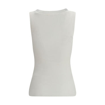 P.A.R.O.S.H. Beige Cotton Sleeveles T-Shirt
