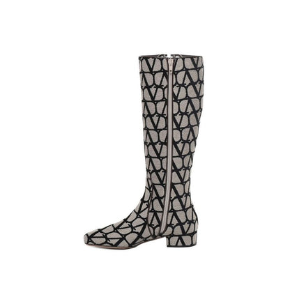 Valentino Garavani Beige Fabric Ankle Boots
