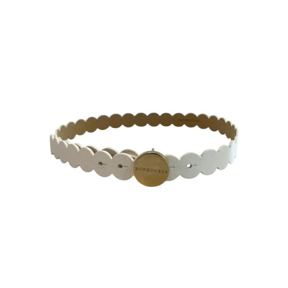 Borbonese White Genuine Leather Women Belt