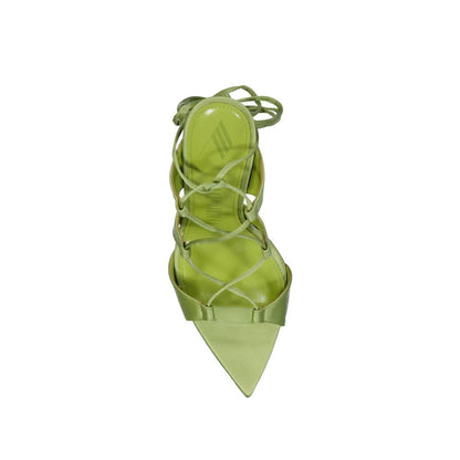The Attico Bicolor Silk Stiletto Heel Sandals