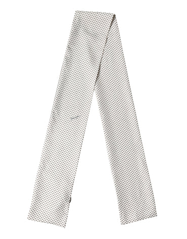 Dolce & Gabbana White Brown Polka Dot Silk Bandeau Neck Wrap 151cm x 13cm  Scarf