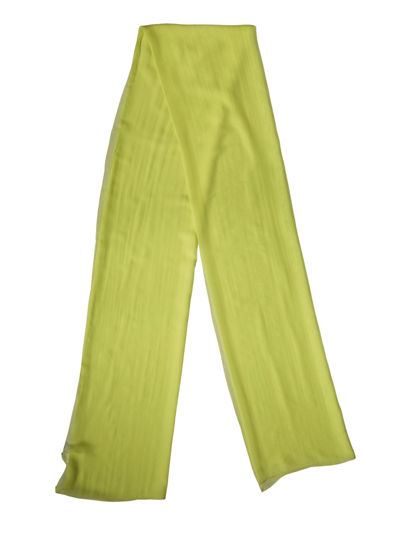 Dolce & Gabbana Yellow Green Silk Sash Foulard Stole 270cm x 120cm  Scarf