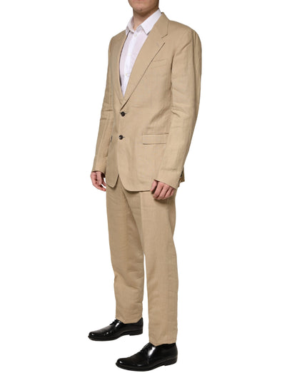 Dolce & Gabbana Beige TAORMINA Single Breasted Formal 2 Piece Suit
