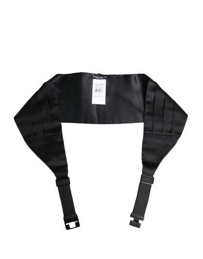 Dolce & Gabbana Black 100% Silk Wide Belt Waist Cummerbund