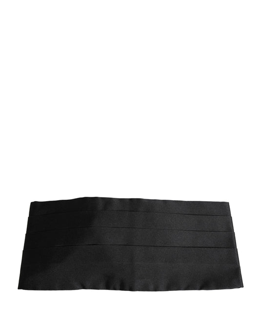 Dolce & Gabbana Black 100% Silk Wide Belt Waist Cummerbund