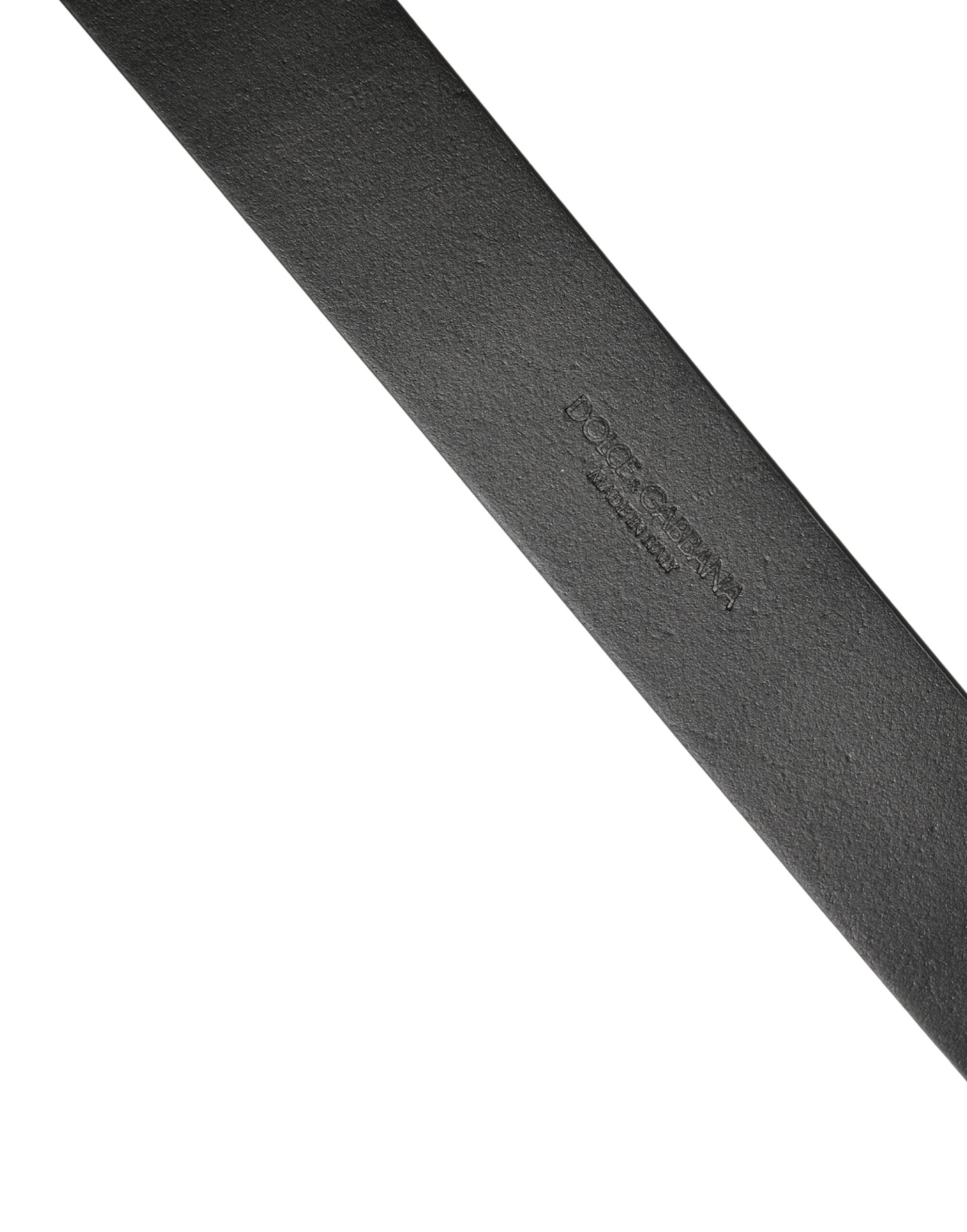 Dolce & Gabbana Black Calf Leather Silver Metal Buckle Belt