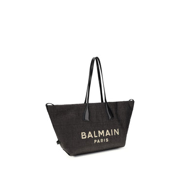 Balmain Black Raffia Shoulder Bag