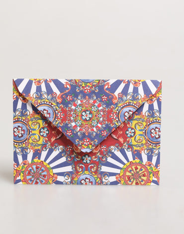 Dolce & Gabbana Multicolor Carretto Siciliano Envelope Post Card Holder