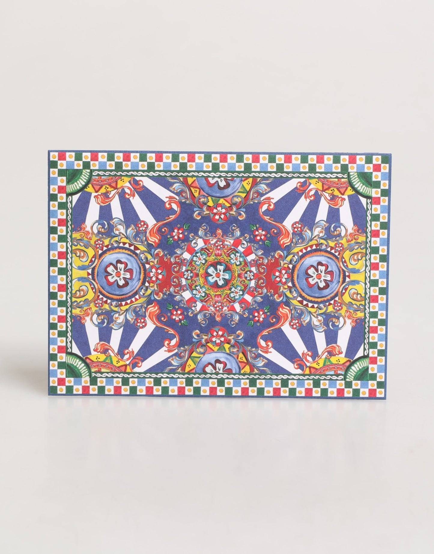 Dolce & Gabbana Multicolor Carretto Siciliano Envelope Post Card Holder