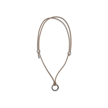 Brunello Cucinelli Black Calf Leather Bos Taurus Necklace