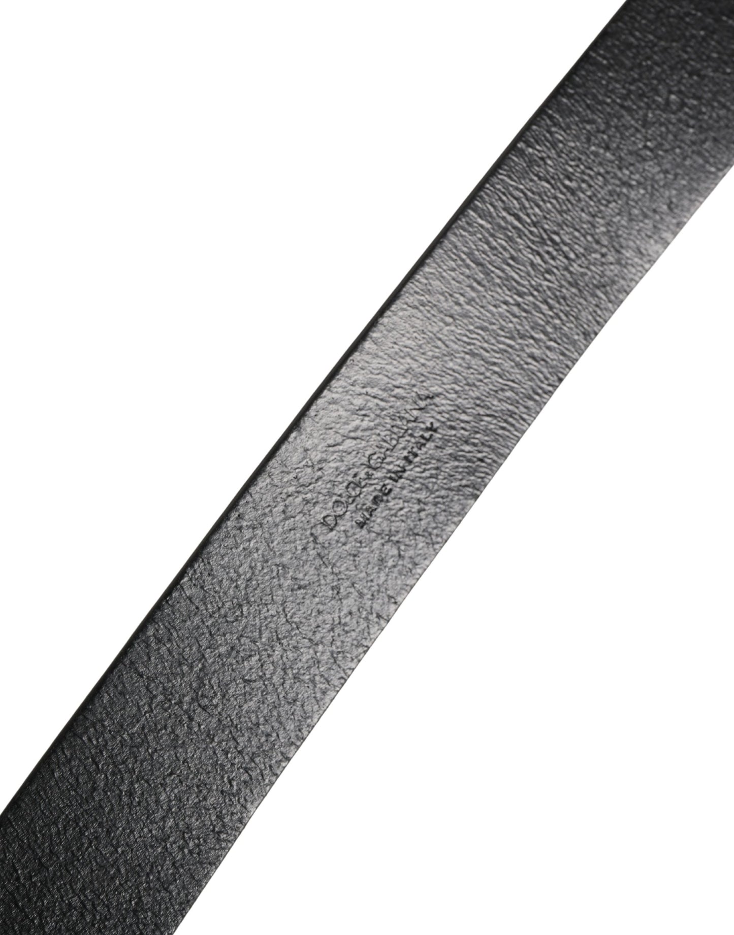 Dolce & Gabbana Black Calf Leather Silver Metal Buckle Belt