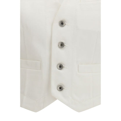 Sacai White Cotton Waistcoat