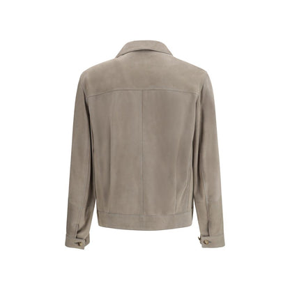Brunello Cucinelli Bicolor Calf Leather Bos Taurus Coat
