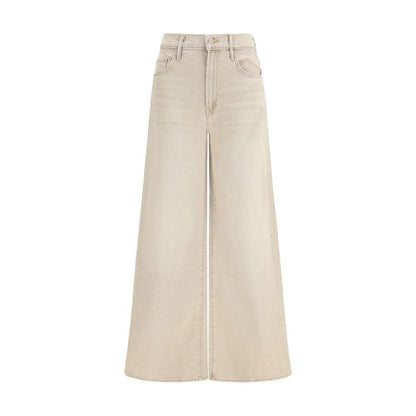 Mother Denim Beige Cotton Flared Jeans