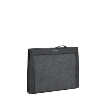 Ferragamo Black Polyethylene Clutch Bag