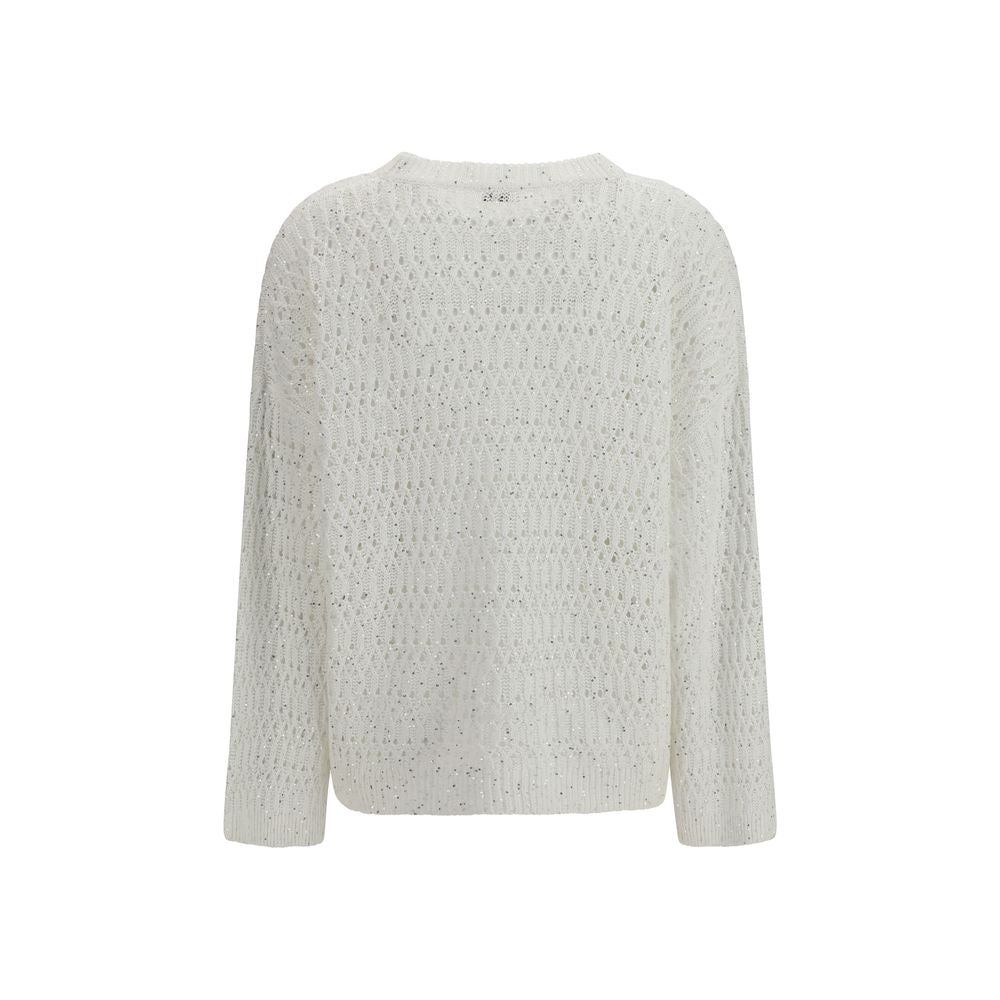 Brunello Cucinelli White Silk Sweatshirt