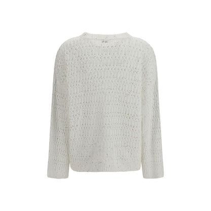 Brunello Cucinelli White Silk Sweatshirt
