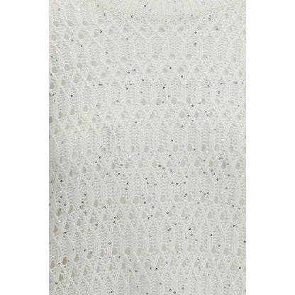 Brunello Cucinelli White Silk Sweatshirt