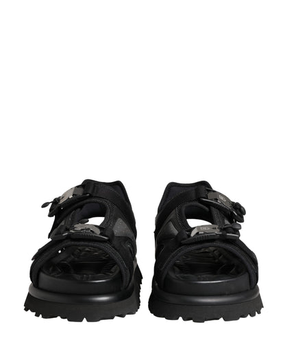 Dolce & Gabbana Black Logo Detailed Men Chunky Sandals Shoes